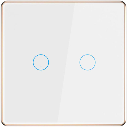 Photo fournisseur — interrupteur intelligent EU — cadre métal 2 commandes