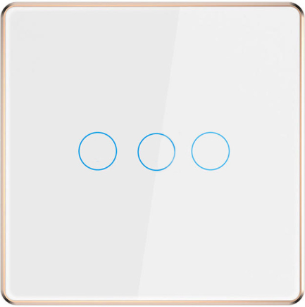 Photo fournisseur — interrupteur intelligent EU — cadre métal 3 commandes