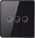 Photo fournisseur — interrupteur intelligent EU — finition noire 3 commandes